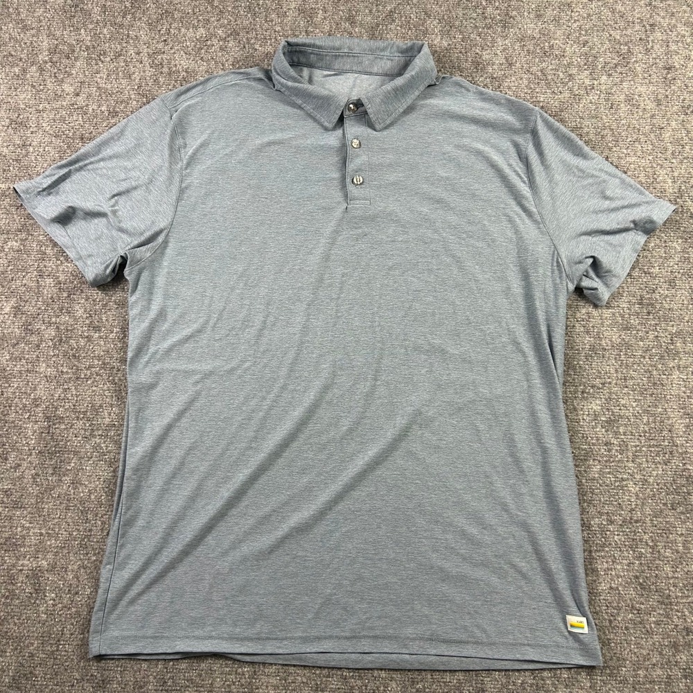 Vuori Polo Shirt Mens XL Blue Heathered Short Sleeve Performance Golf V188